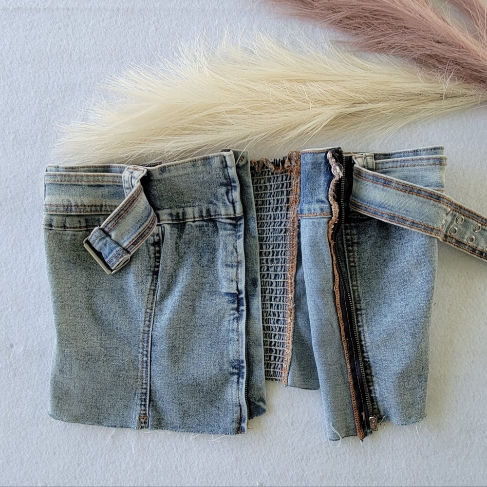 Project rebel denim obsessed mini skirt In Blue Size XL - Picture 3 of 8